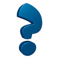 Canvas Print - Blue question mark or icon design in 3d rendering 