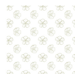 Abstract seamless pattern with flowers. Beautiful blossoming hand drawn flower on white background. Line art wallpaper. Vector stock illustration