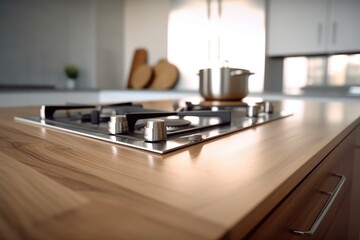 Gas stove close-up. Home and cooking concept AI generated