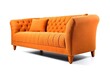 © Azar - Modern orange textile sofa on isolated white background. Furniture for modern interior, minimalist design,Generative AI