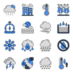 Canvas Print - Set of Weather Flat Icons 

