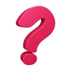 Poster - 3D pink question mark or icon design