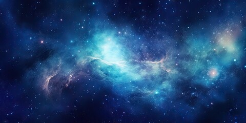 Blue Space Background with Light and Pattern. Abstract Art Concept Wallpaper. Generative AI illustrations