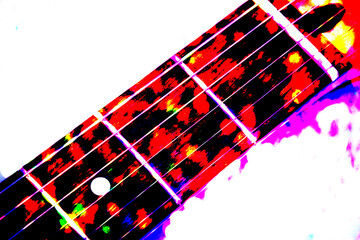 Canvas Print - Grungey Frets On A Guitar