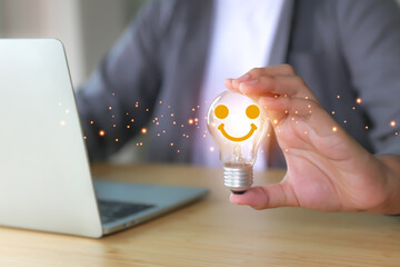 Poster - Customer service satisfaction survey feedback for business review rating and best service or finance digital marketing poll or user comment concepts.