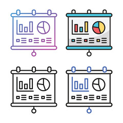 Wall Mural - Business presentation icon design in four variation color