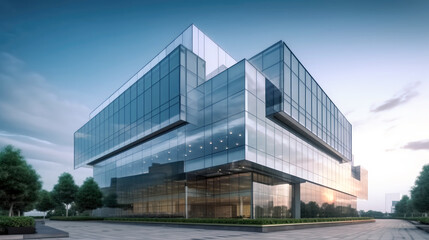 Canvas Print - 3D modern business office building