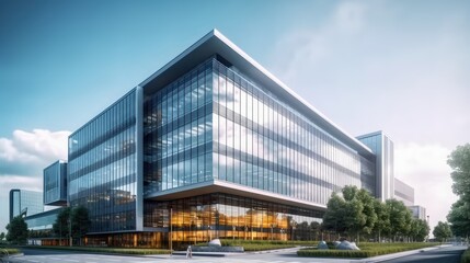 Canvas Print - modern business office building