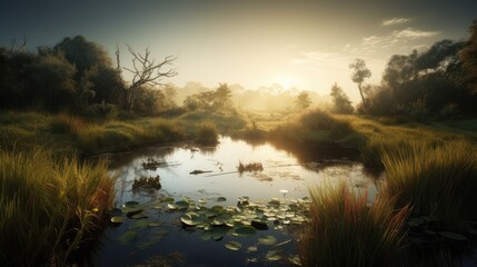 Poster - Beautiful natural scenery, mountains and water