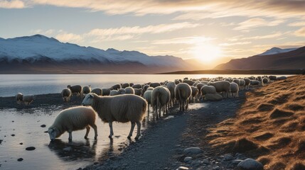 Poster - Beautiful natural scenery, mountains and water