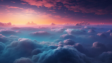 Canvas Print - colorful dreamy clouds high in the sky