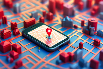 a mobile app with a gps pin on it for location tracking
