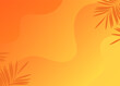 orange color wavy abstract background design with palm leaf illustration