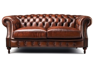Poster - leather couch isolated on white background. Generated by AI