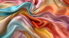 Photorealistic Silk Fabric, Fashion Fabric Multicolor. Created With Generative AI Technology