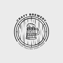 brewery beer or barrel alcohol logo vector illustration design