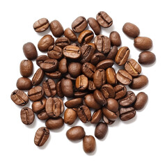 Wall Mural - coffee beans on a white background