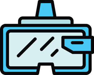 Poster - Digital vr goggles icon. Outline Digital vr goggles vector icon for web design isolated on white background color flat