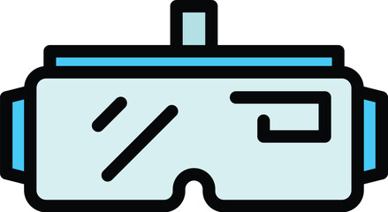 Poster - Goggles visual icon. Outline Goggles visual vector icon for web design isolated on white background color flat
