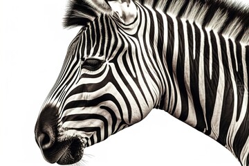 Poster - zebra print isolated on white background. Generated by AI.