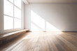 © Maru Studio - Empty room with wooden floor and sunlight. Created using generative AI tools