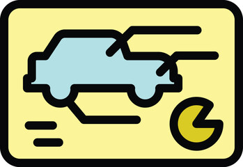 Poster - Electric autonomous car icon. Outline Electric autonomous car vector icon for web design isolated on white background color flat
