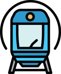 Poster - High speed train icon. Outline High speed train vector icon for web design isolated on white background color flat