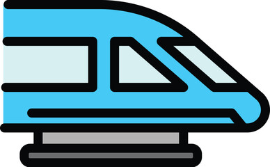 Poster - Express train icon. Outline Express train vector icon for web design isolated on white background color flat