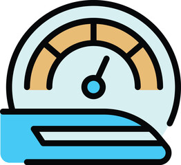 Poster - Public fast train icon. Outline Public fast train vector icon for web design isolated on white background color flat