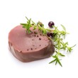 Veal liver meat isolated on white background. Generative AI