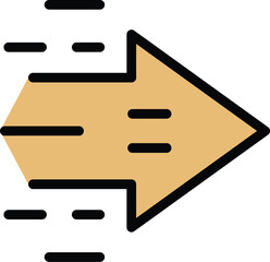 Poster - High speed arrow icon. Outline High speed arrow vector icon for web design isolated on white background color flat