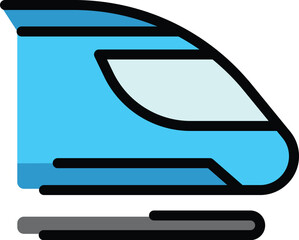 Poster - Rapid transit train icon. Outline Rapid transit train vector icon for web design isolated on white background color flat