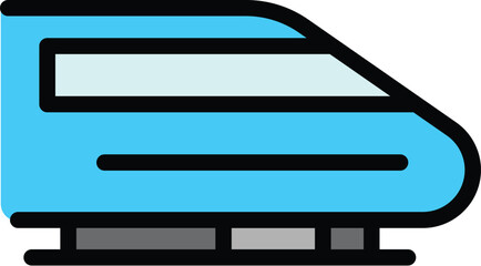 Poster - Winged train icon. Outline Winged train vector icon for web design isolated on white background color flat