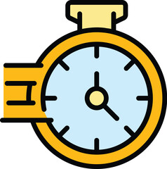Poster - Narrow market stopwatch icon. Outline Narrow market stopwatch vector icon for web design isolated on white background color flat