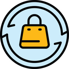 Poster - Narrow market shop bag icon. Outline Narrow market shop bag vector icon for web design isolated on white background color flat