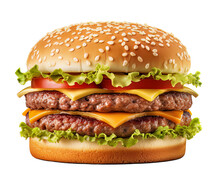 Hamburger Isolated On Transparent Background
