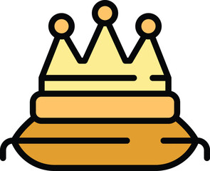 Poster - Narcissism crown pillow icon. Outline Narcissism crown pillow vector icon for web design isolated on white background color flat