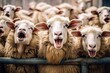 a herd of sheep bursts into laughter