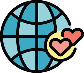 Poster - global relationship icon. outline global relationship vector icon for web design isolated on white b