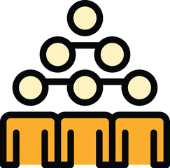 Poster - Colleague pyramide icon. Outline Colleague pyramide vector icon for web design isolated on white background color flat
