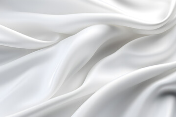 Wall Mural - White cloth background abstract,cloth satin,soft waves. 