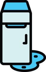 Poster - Melting refrigerator icon. Outline Melting refrigerator vector icon for web design isolated on white background color flat