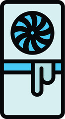Poster - broken fridge icon. outline broken fridge vector icon for web design isolated on white background co