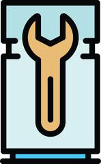 Poster - Screwdriver fridge icon. Outline Screwdriver fridge vector icon for web design isolated on white background color flat