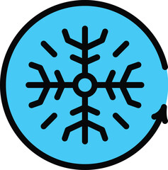 Poster - Fridge snowflake icon. Outline Fridge snowflake vector icon for web design isolated on white background color flat
