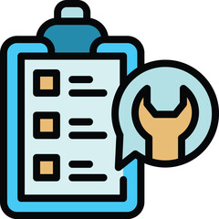 Poster - Repair checklist icon. Outline Repair checklist vector icon for web design isolated on white background color flat