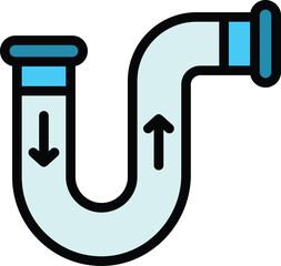 Poster - Water pipe icon. Outline Water pipe vector icon for web design isolated on white background color flat