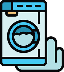 Poster - damaged washing machine icon. outline damaged washing machine vector icon for web design isolated on