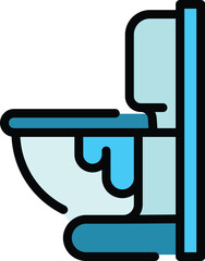 Poster - leaking toilet icon. outline leaking toilet vector icon for web design isolated on white background 