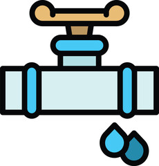 Poster - Pipeline valve icon. Outline Pipeline valve vector icon for web design isolated on white background color flat